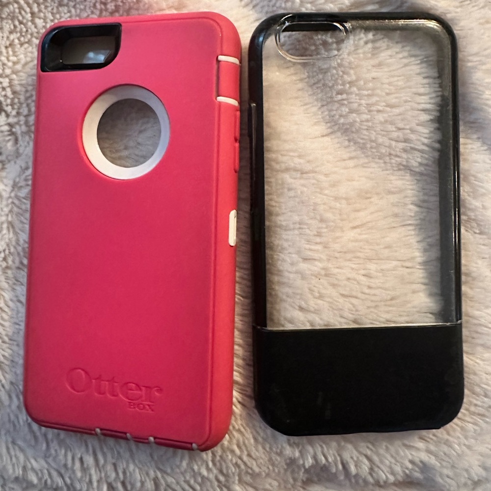 IPhone 7 8/SE OtterBox Dual-Tone Pink and Black Cases durable heavy duty